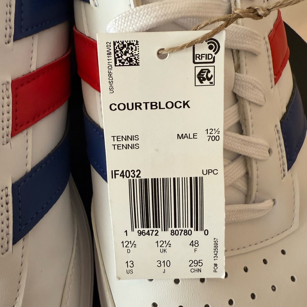 Adidas White Sneakers with Red and Blue Stripes - Picture 8 of 8